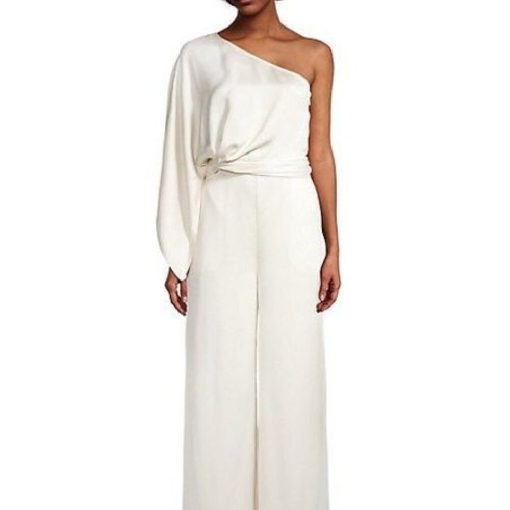 Ramy Brook Simone One Shoulder Jumpsuit in cream